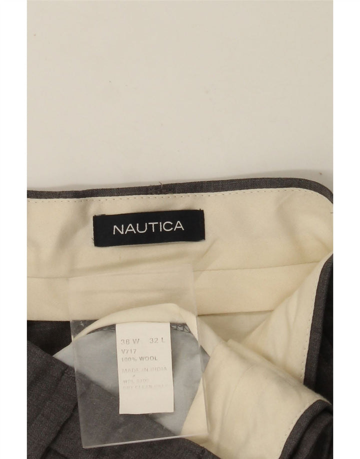 NAUTICA Muške hlače s štipaljkama W38 L32 Siva vuna