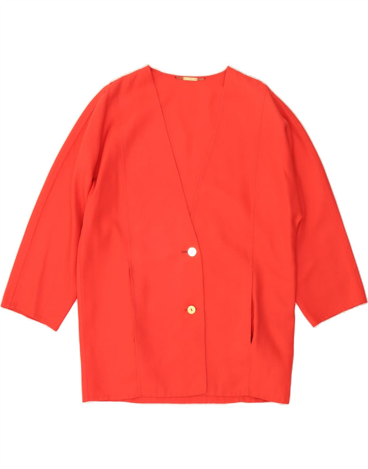 PIERRE CARDIN Womens 3/4 Sleeve 2 Button Blazer Jacket UK 14 Large Red Vintage Pierre Cardin and Second-Hand Pierre Cardin from Messina Hembry 