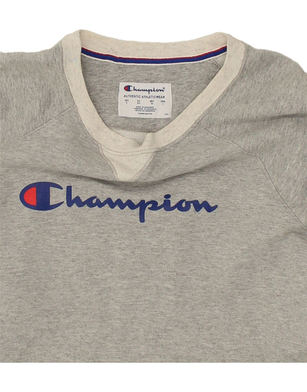 CHAMPION Womens Graphic Sweatshirt Jumper UK 10 Small Grey Vintage Champion and Second-Hand Champion from Messina Hembry 