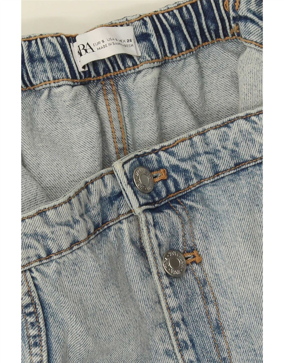 Zara ženski traper kombinezon bez naramenica UK 10 Small Blue