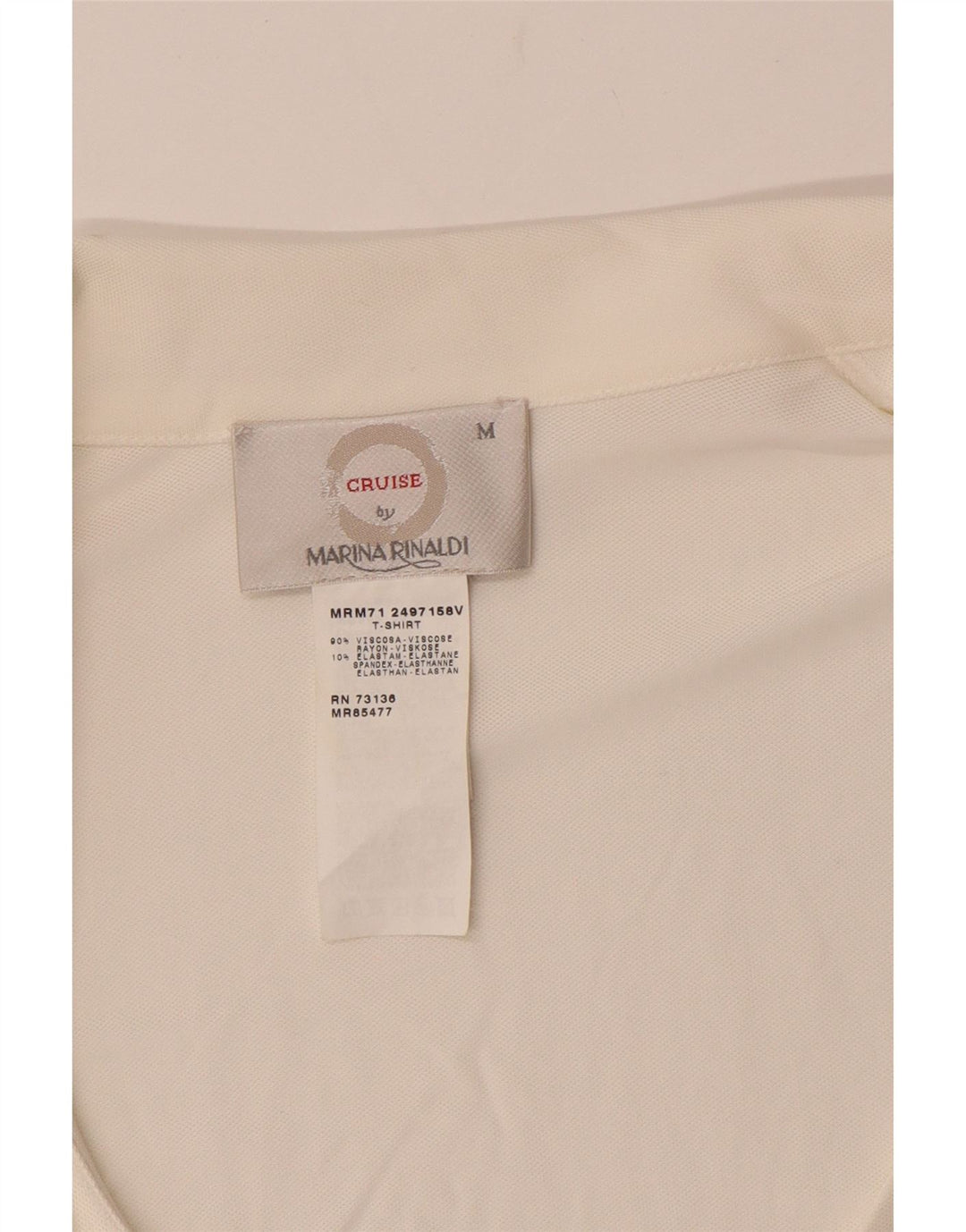 MARINA RINALDI Ženska bluza kratkih rukava s omotom UK 14 Srednje bijela