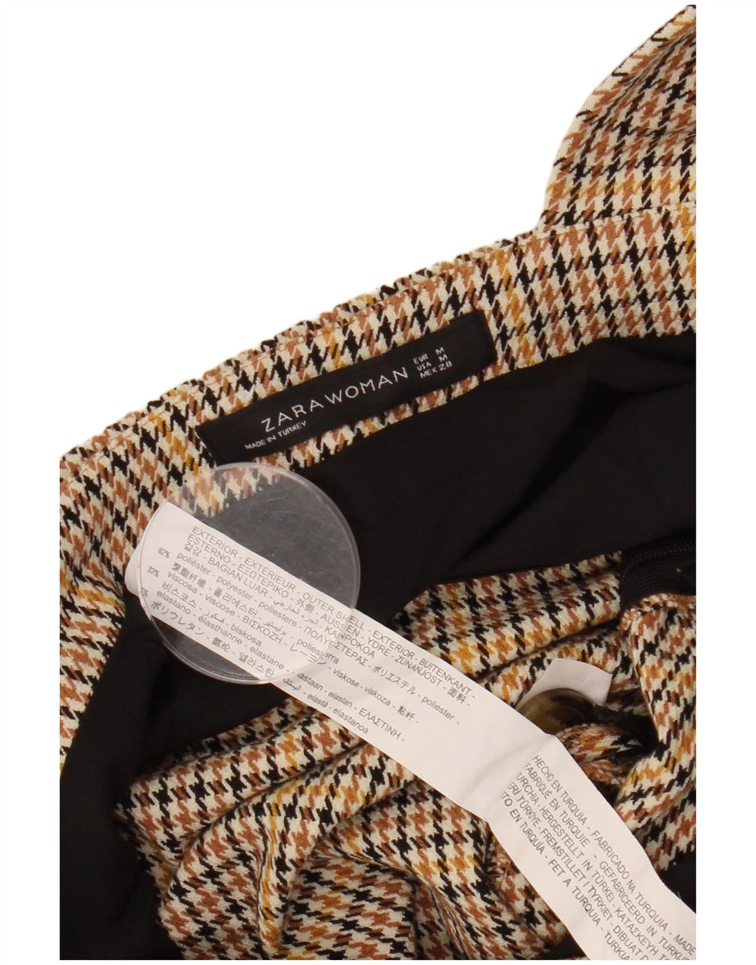 ZARA ženska haljina s pinaforom UK 12 Srednje smeđa poliesterska hrskava zuba