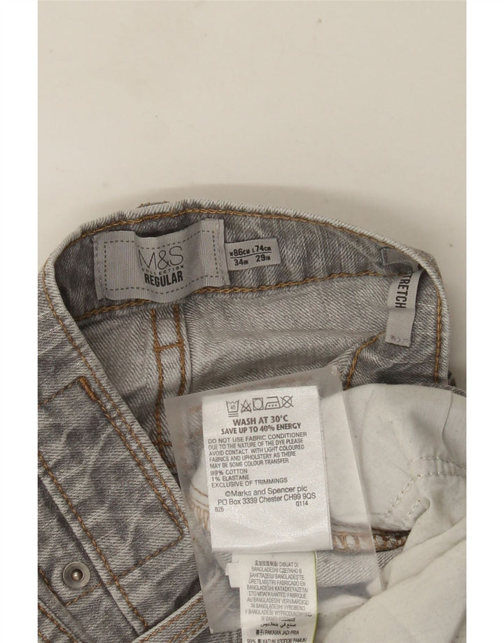 MARKS & SPENCER Muške ravne traperice regularnog kroja W34 L29 sivi pamuk