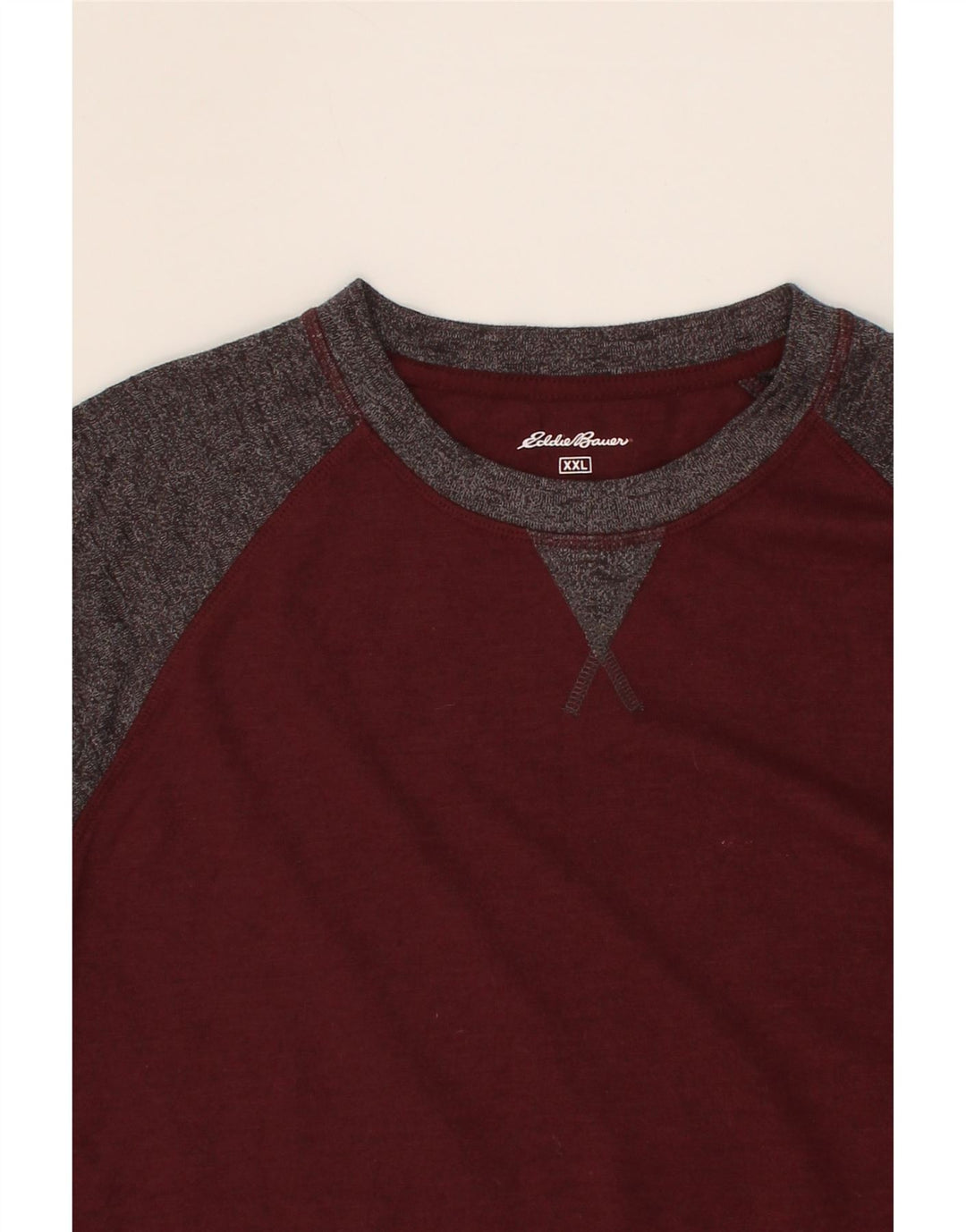EDDIE BAUER Muška majica dugih rukava 2XL, kestenjasto obojena, pamuk