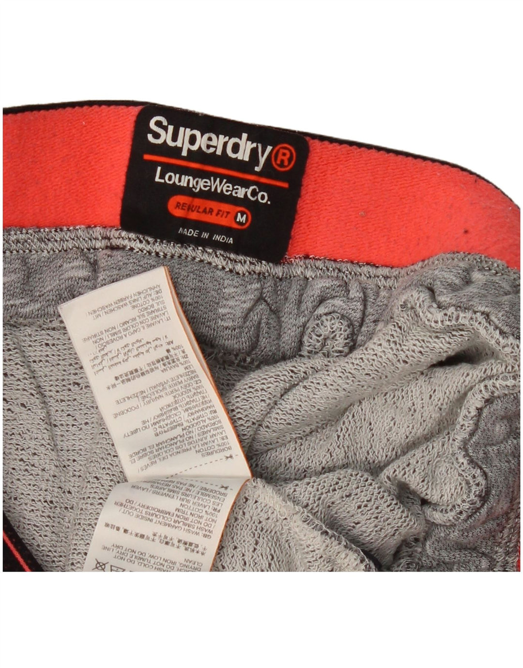 SUPERDRY muške hlače trenirke standardnog kroja, srednje sivi flekasti pamuk