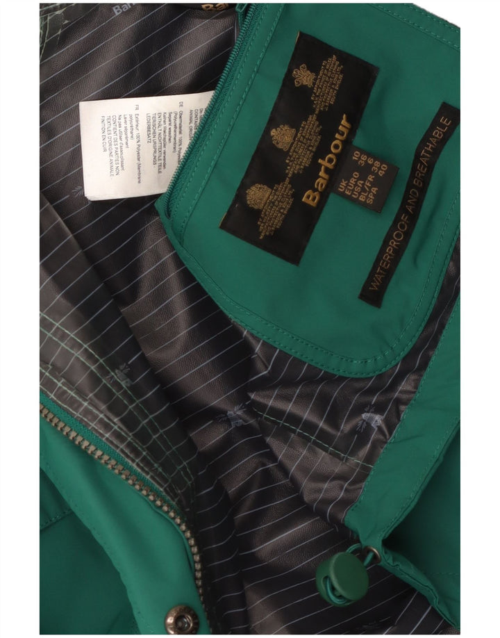 Barbour ženska kišna jakna s kapuljačom UK 10 mali zeleni poliester