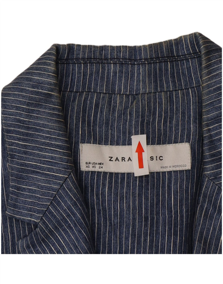 Zara ženski sako sa 1 gumbom, UK 6 XS, poliester s plavim prugama