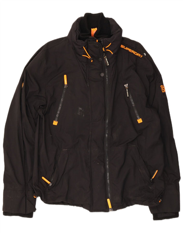Superdry ženska konstruirana kišna jakna UK 20 2XL crni najlon
