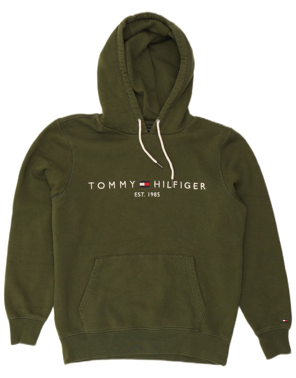 Tommy Hilfiger muška majica s kapuljačom s kapuljačom, srednji zeleni pamuk