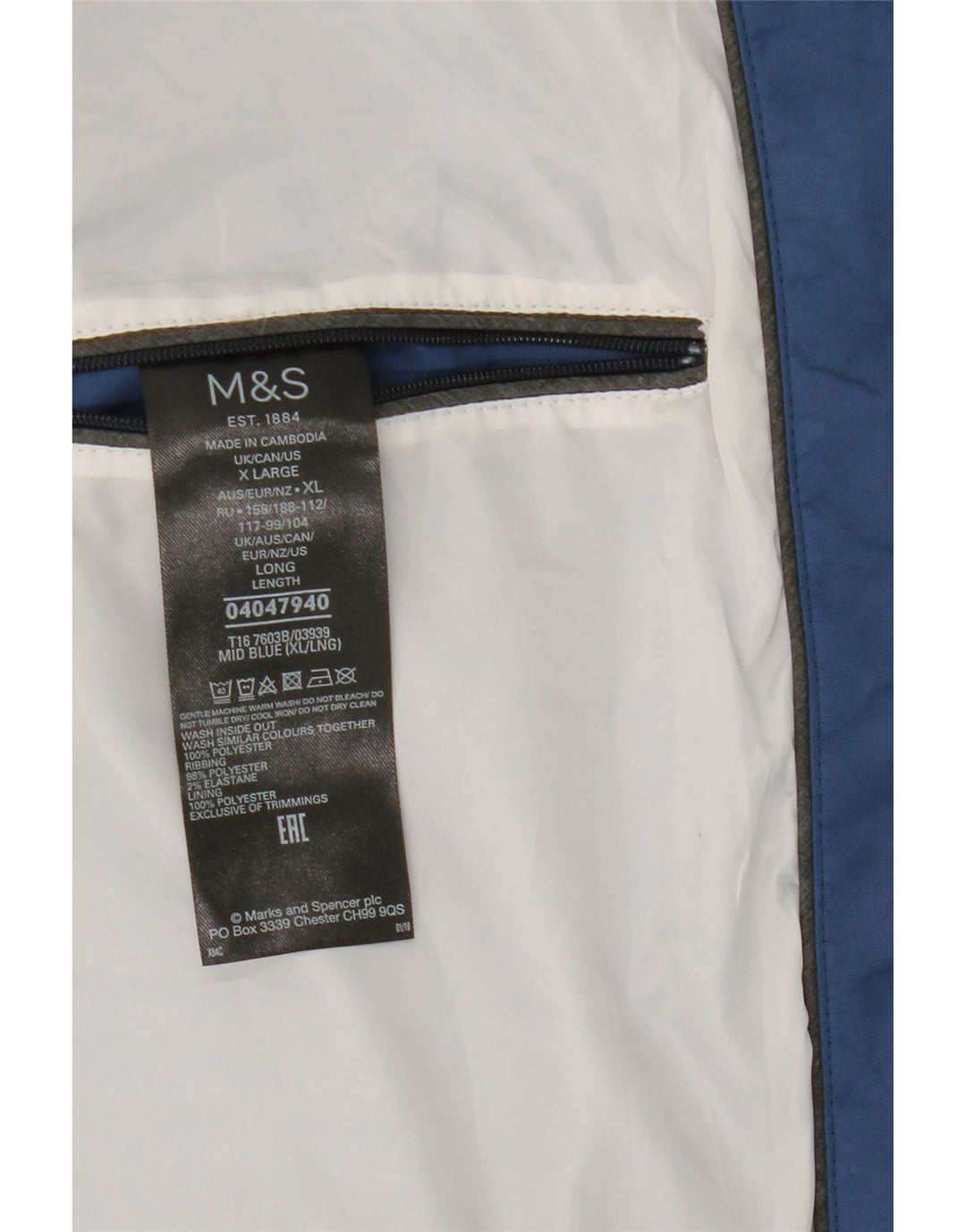 Marks & Spencer muška bomber jakna UK 42 XL plavi poliester