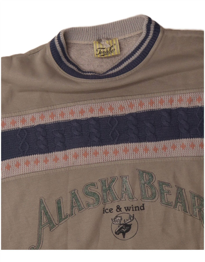 Vintage muška majica s grafičkim motivima XL, siva akrilna boja