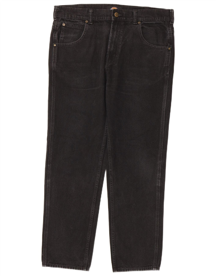 Dickies muške ravne traperice W32 L30 crni pamuk