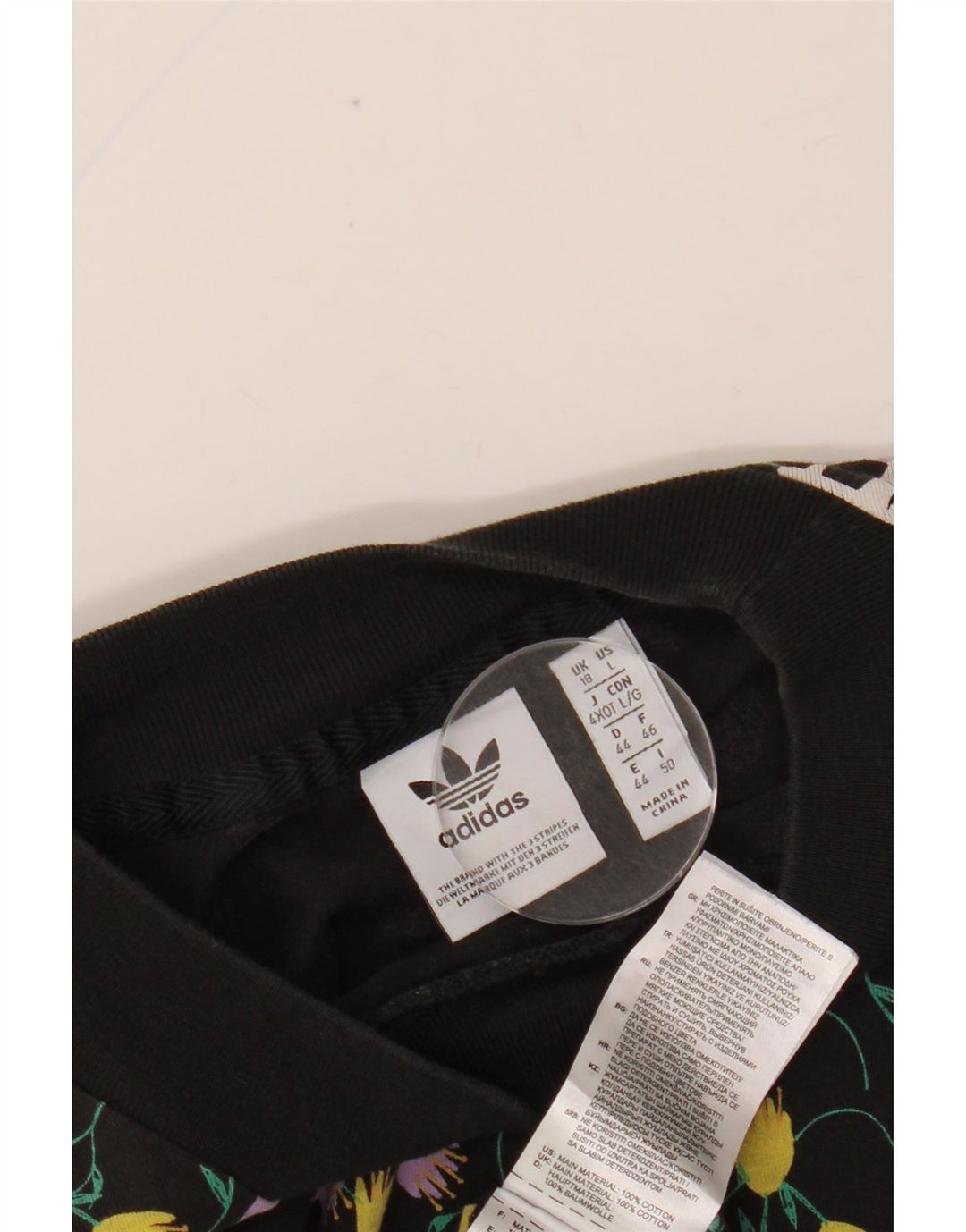 ADIDAS ženska majica kratkih rukava s grafičkim motivima UK 18 XL crni cvjetni pamuk