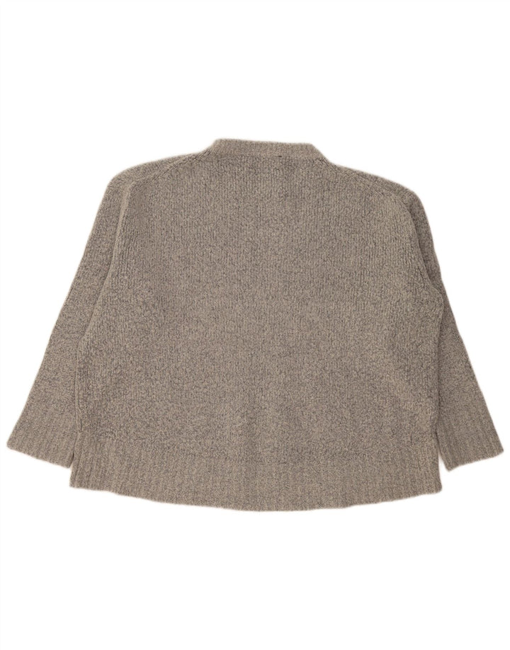 Zara Womens Oversized Crew Neck Jumper Sweater UK 14 Medium Grey