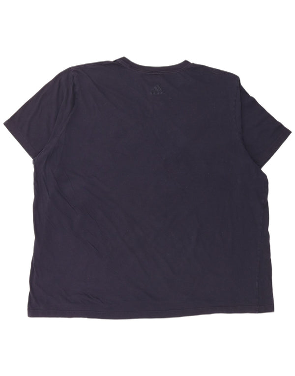 ADIDAS Mens Graphic T-Shirt Top 3XL Navy Blue Cotton