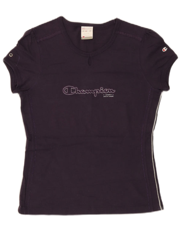 Champion Womens Heritage Classics Graphic T-Shirt Top UK 12 Medium Purple