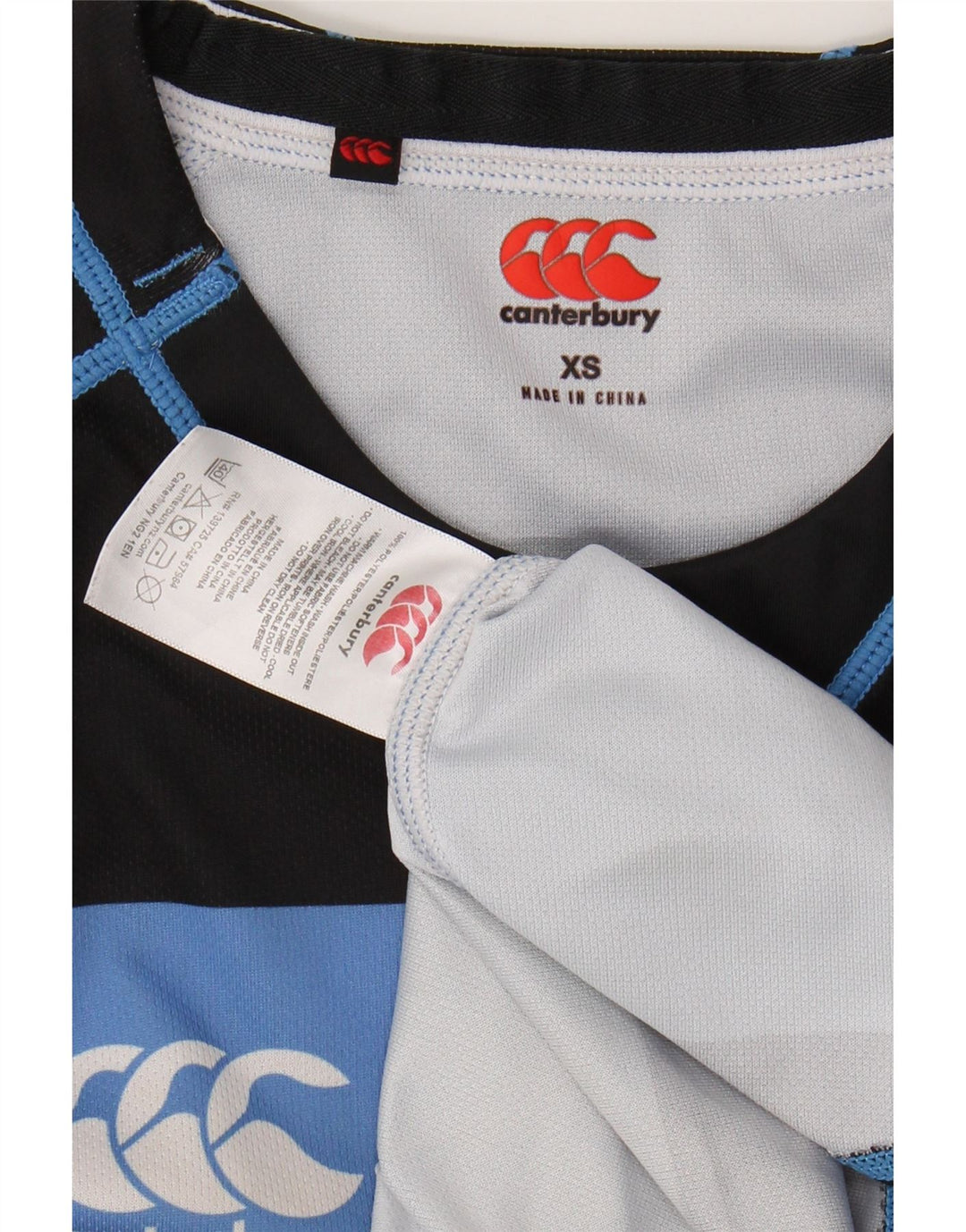 CANTERBURY Muška majica XS s plavim prugama od poliestera