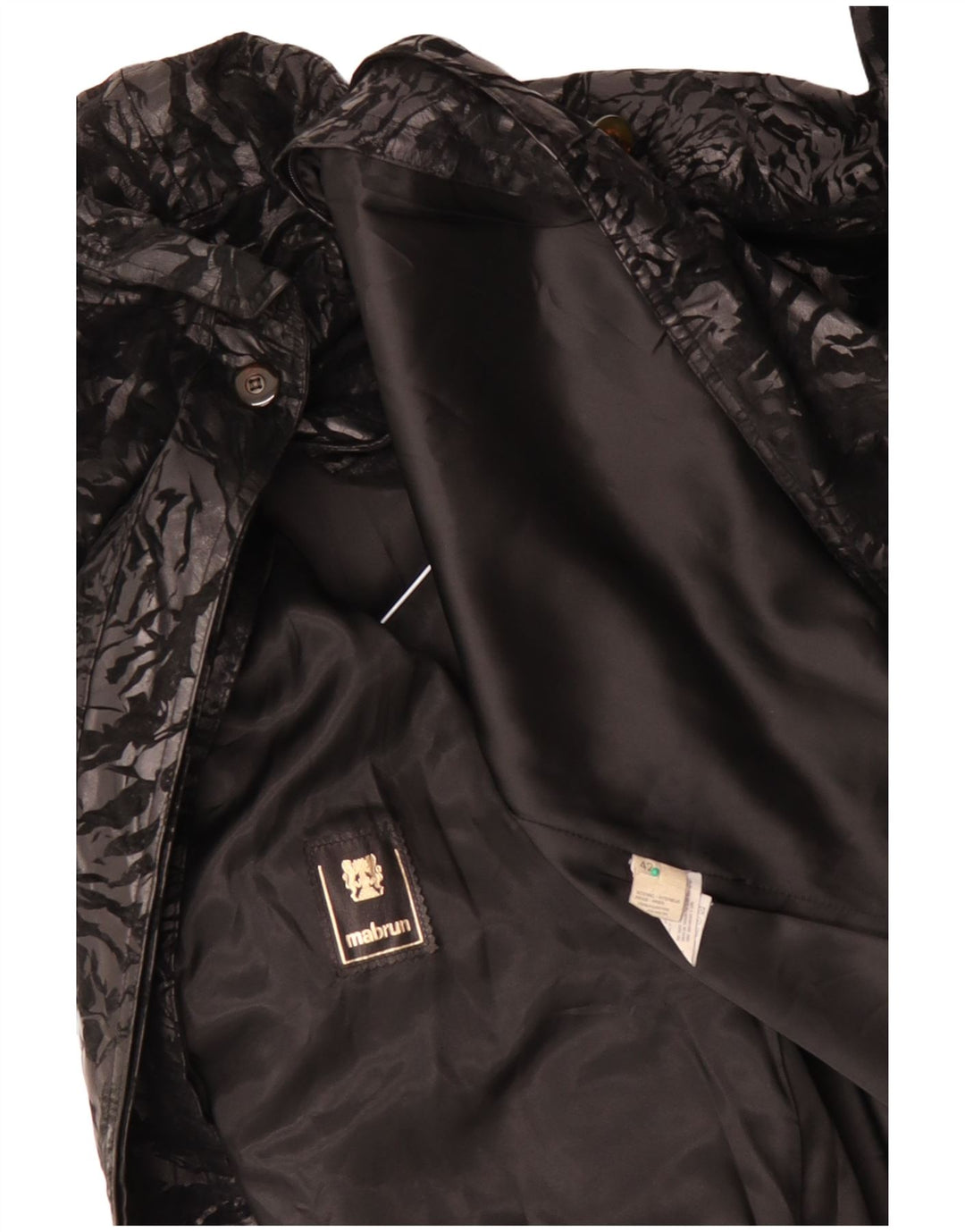 MABRUN ženski preveliki kaput IT 42 Veliki crni cvjetni