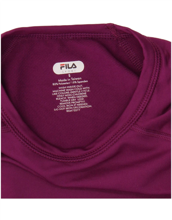 Fila ženski gornji dio dugih rukava s grafikom UK 10 mali ljubičasti poliester
