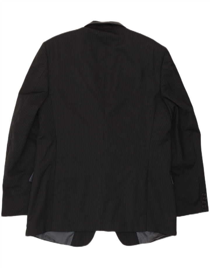 PIERRE CARDIN Mens 2 Button Blazer Jacket Size 44 XL Black Pinstripe Wool Vintage Pierre Cardin and Second-Hand Pierre Cardin from Messina Hembry 