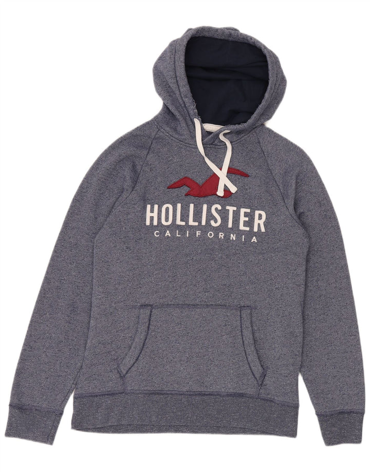 HOLLISTER Muška majica s kapuljačom XL s plavim flekama od pamuka