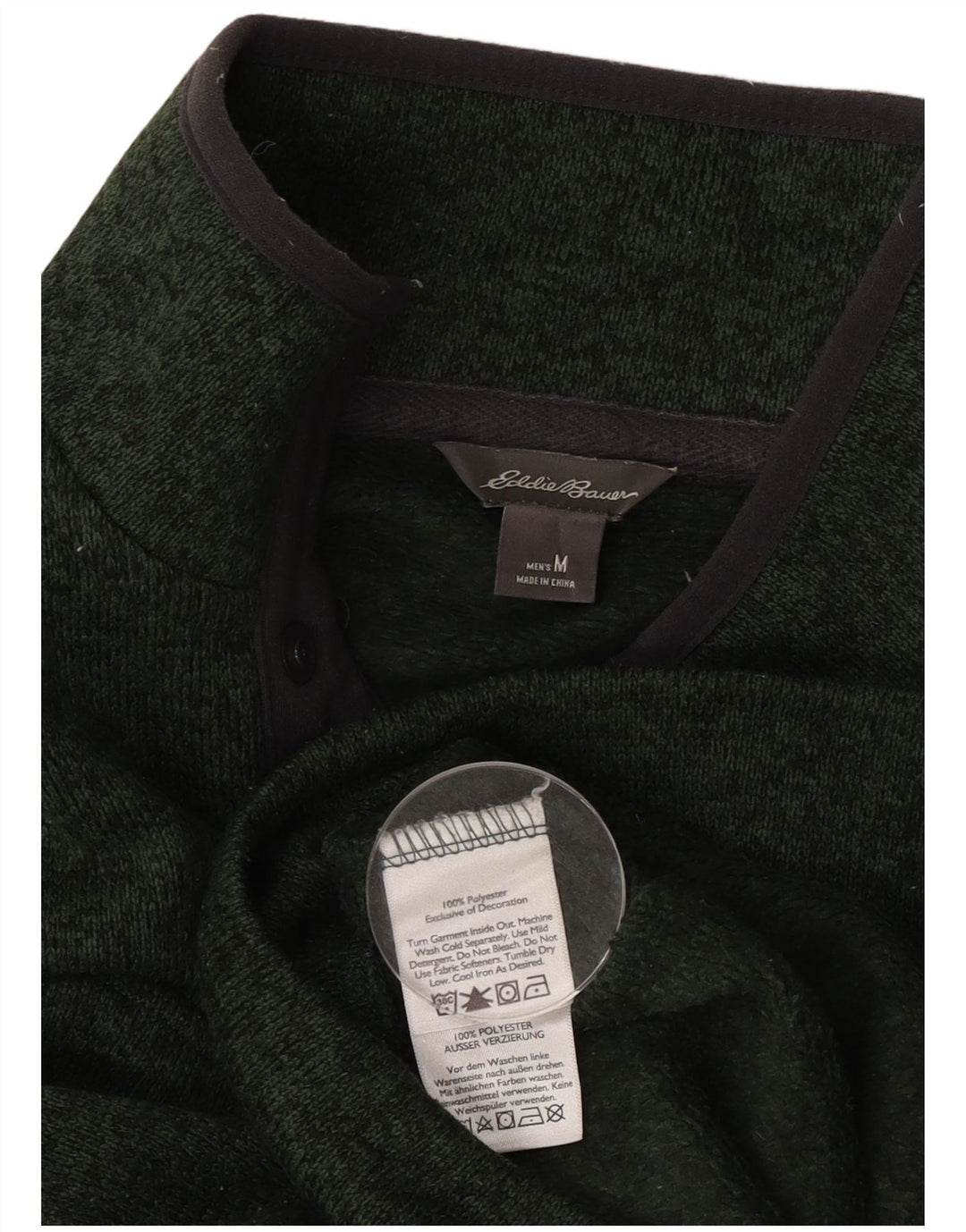 Eddie Bauer muška dukserica s dugmadima i izrezom srednje zelene boje
