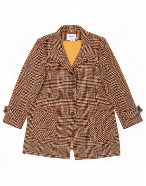 Ženski kaput Harris Tweed UK 16 Veliki smeđi karirani nova vuna
