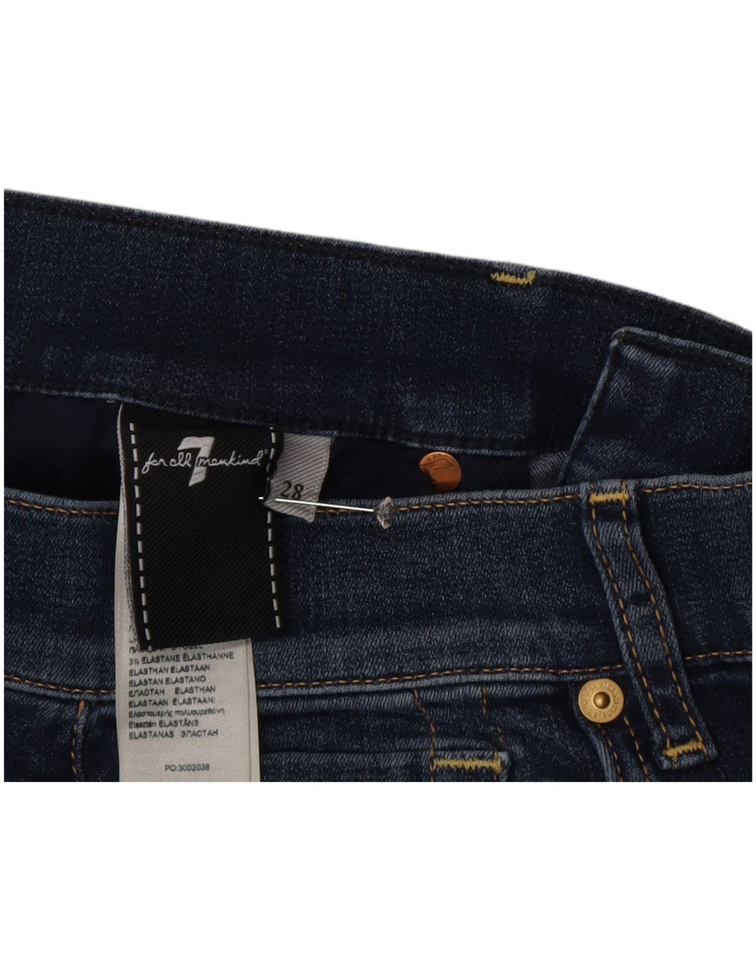 7 For All Mankind Ženske Bootcut traperice W28 L34 Plavi pamuk