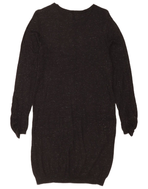 Whistles Womens Long Sleeve Jumper Dress UK 10 Small Black Flecked Viscose