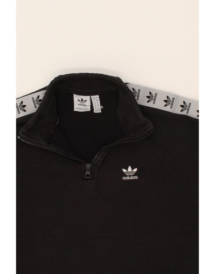 ADIDAS Womens Oversized Graphic Sweatshirt Jumper UK 8 Small Black Vintage Adidas and Second-Hand Adidas from Messina Hembry 