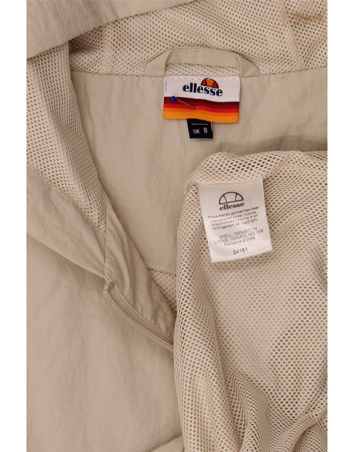 Ellesse ženska velika kišna jakna s kapuljačom UK 8 Mala bež najlonska