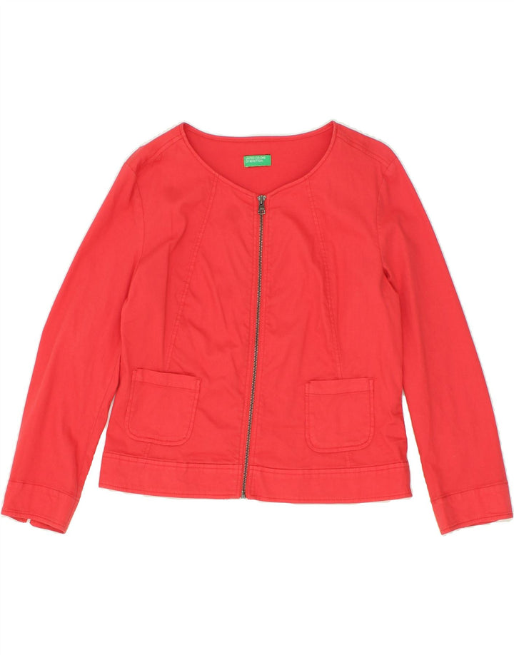 BENETTON Womens Tracksuit Top Jacket UK 14 Medium  Pink Cotton Vintage Benetton and Second-Hand Benetton from Messina Hembry 