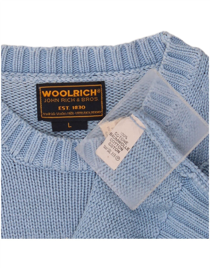 WOOLRICH Ženski džemper s okruglim izrezom iz SAD-a UK 14 Veliki plavi