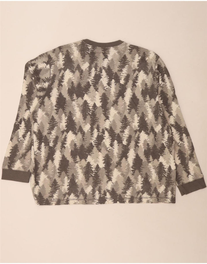 EDDIE BAUER Muška majica s apstraktnim uzorkom dugih rukava 2XL, sivi pamuk