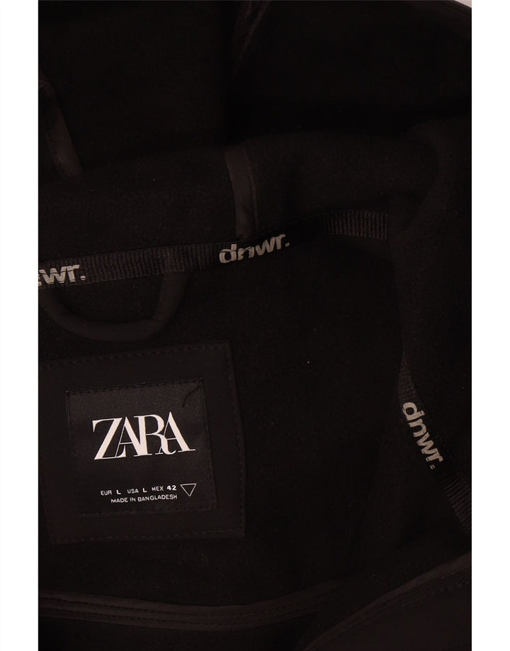 Zara muška vjetrovka s kapuljačom UK 40 veliki crni poliester