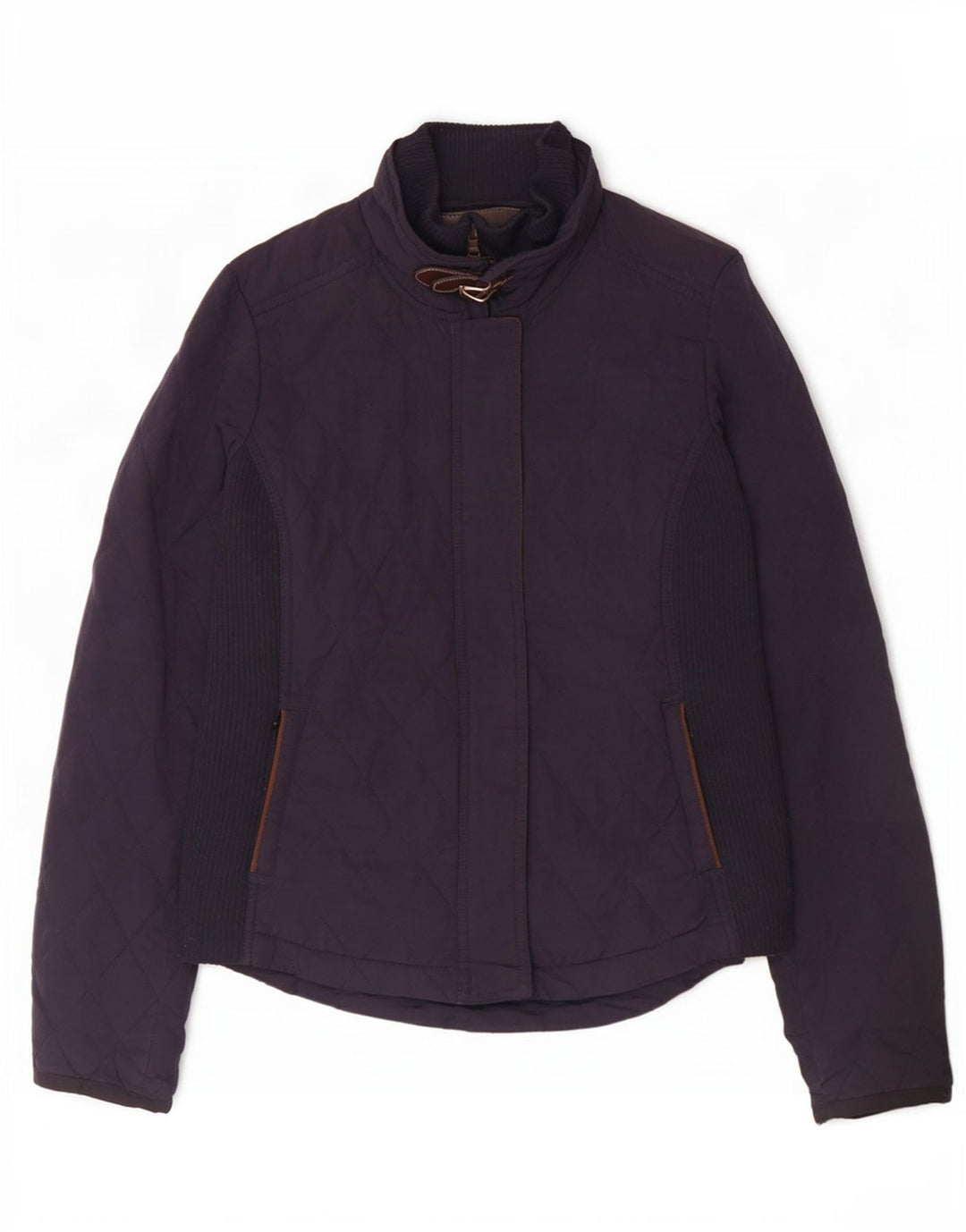 Ženska prošivena jakna Massimo Dutti UK 12 srednje tamnoplavi poliester