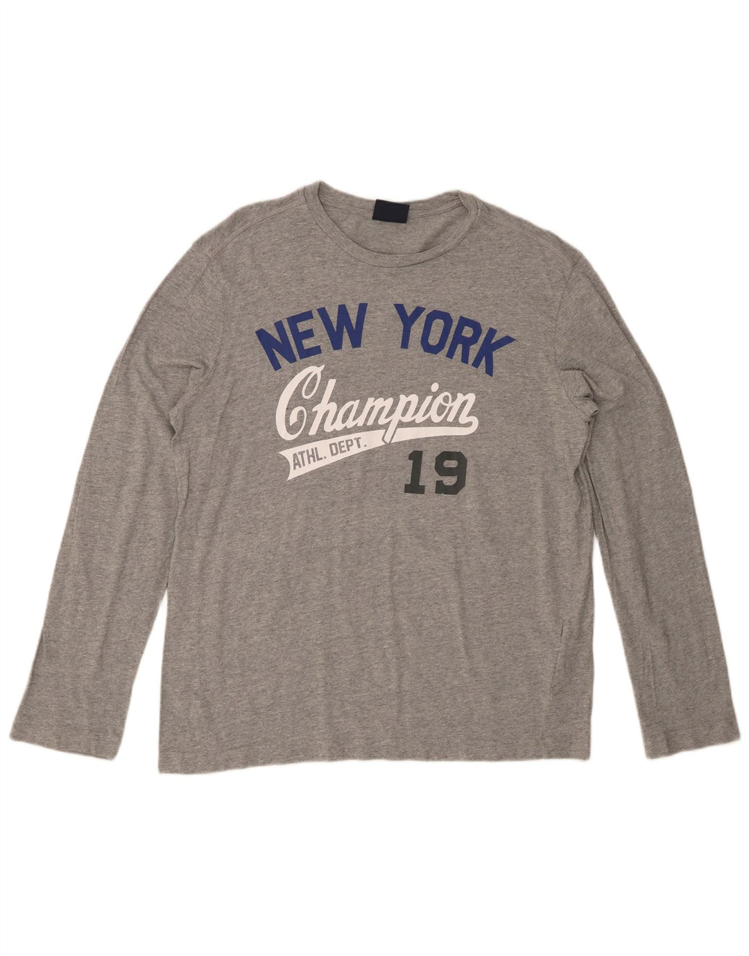 CHAMPION Muška majica dugih rukava s grafikama, veliki sivi pamuk