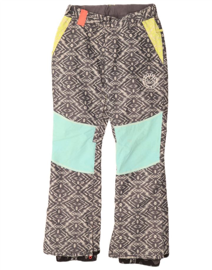 Billabong ženske skijaške hlače UK 14 srednje sivi geometrijski poliester