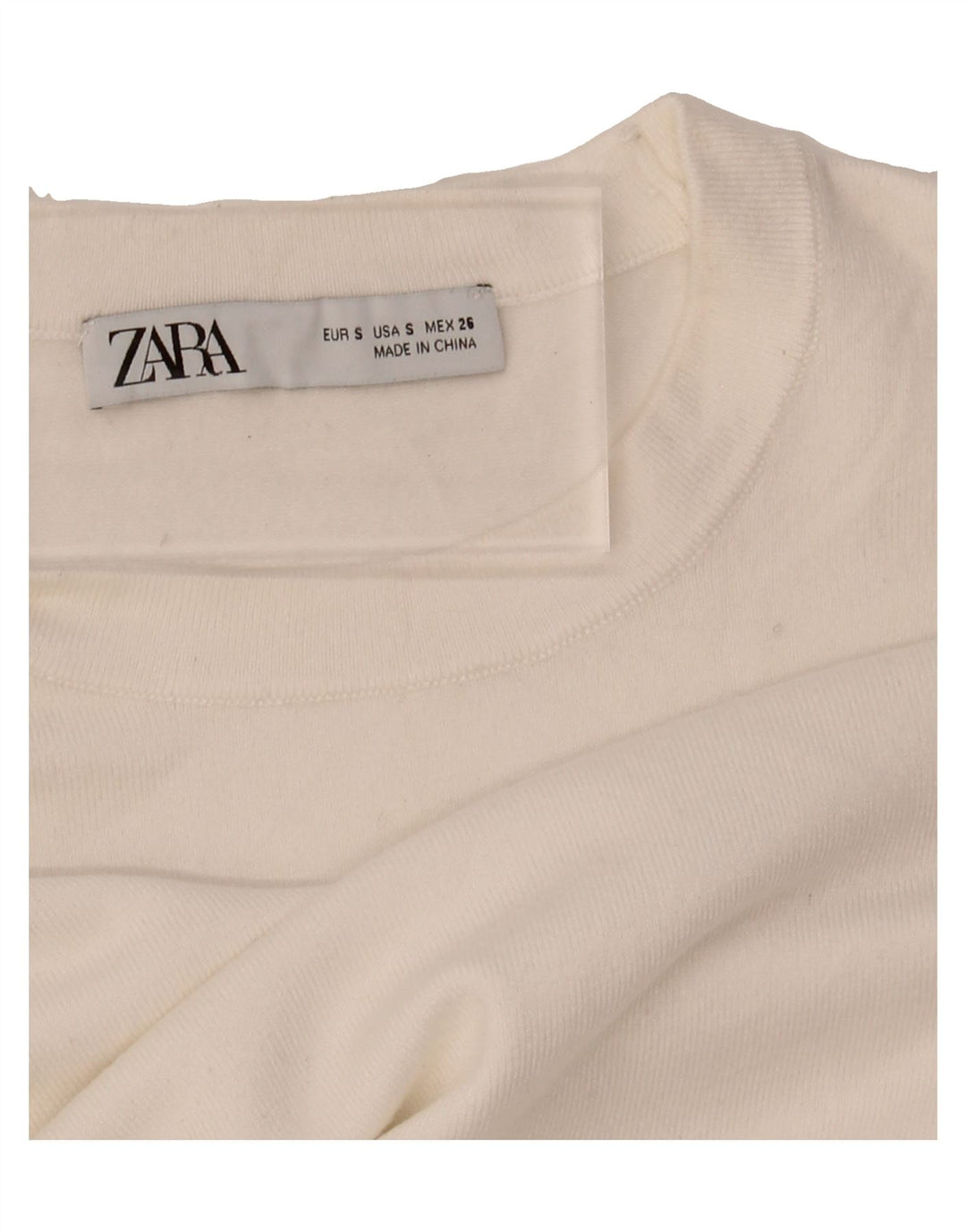 ZARA Womens Crew Neck Jumper Sweater UK 10 Small White Vintage Zara and Second-Hand Zara from Messina Hembry 