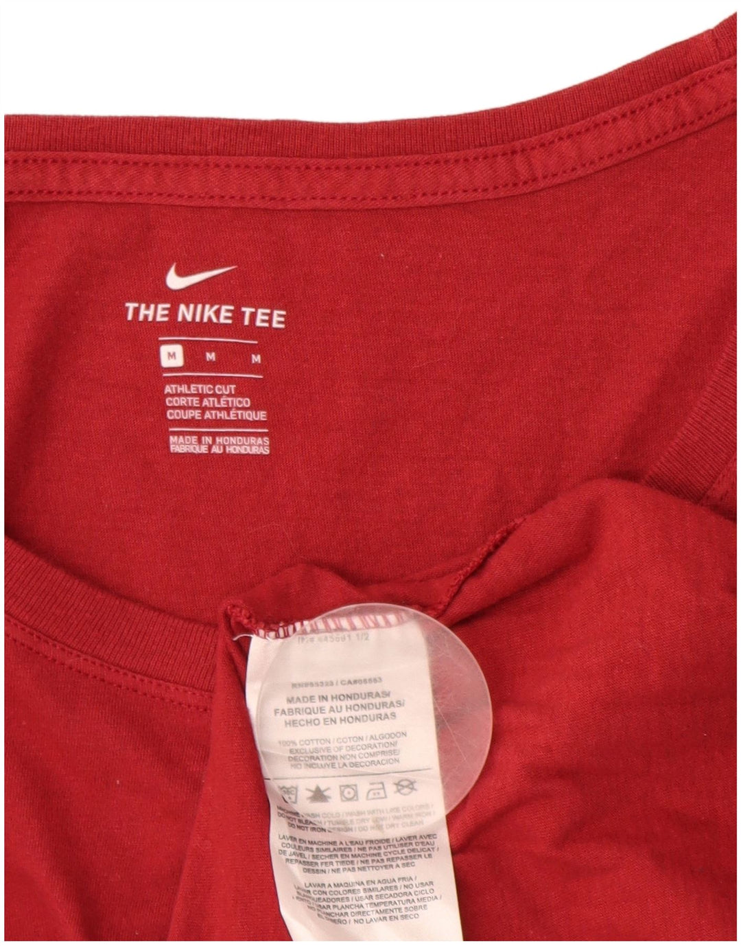 NIKE Ženska majica kratkih rukava atletskog kroja UK 14 Srednje crvena pamuk