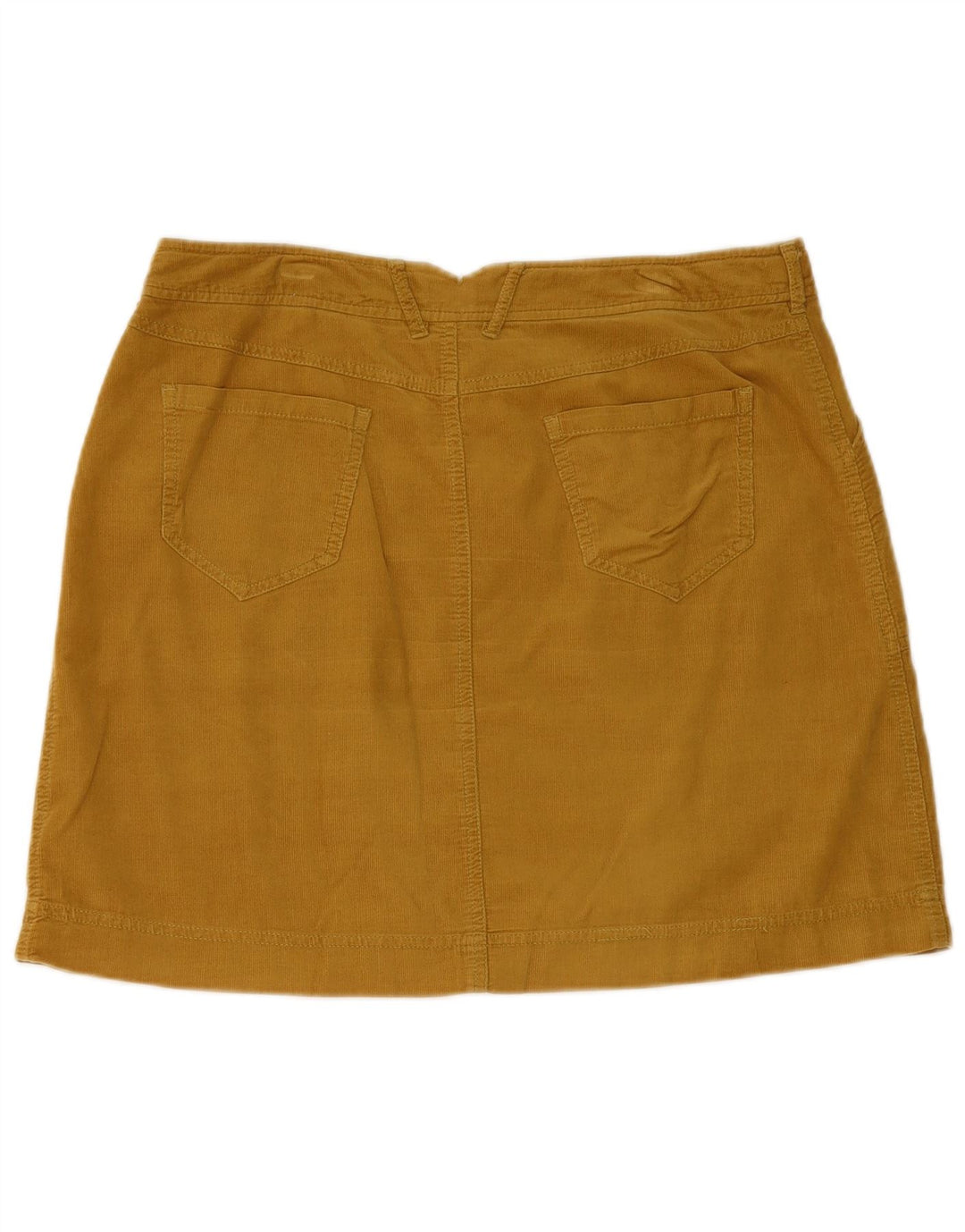 WHITE STUFF Ženska mini suknja od samta UK 12 Srednje W32 Žuti pamuk