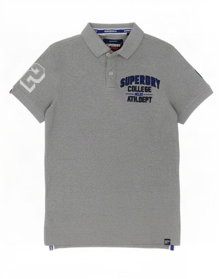 Superdry muška grafička polo majica srednje sivi pamuk