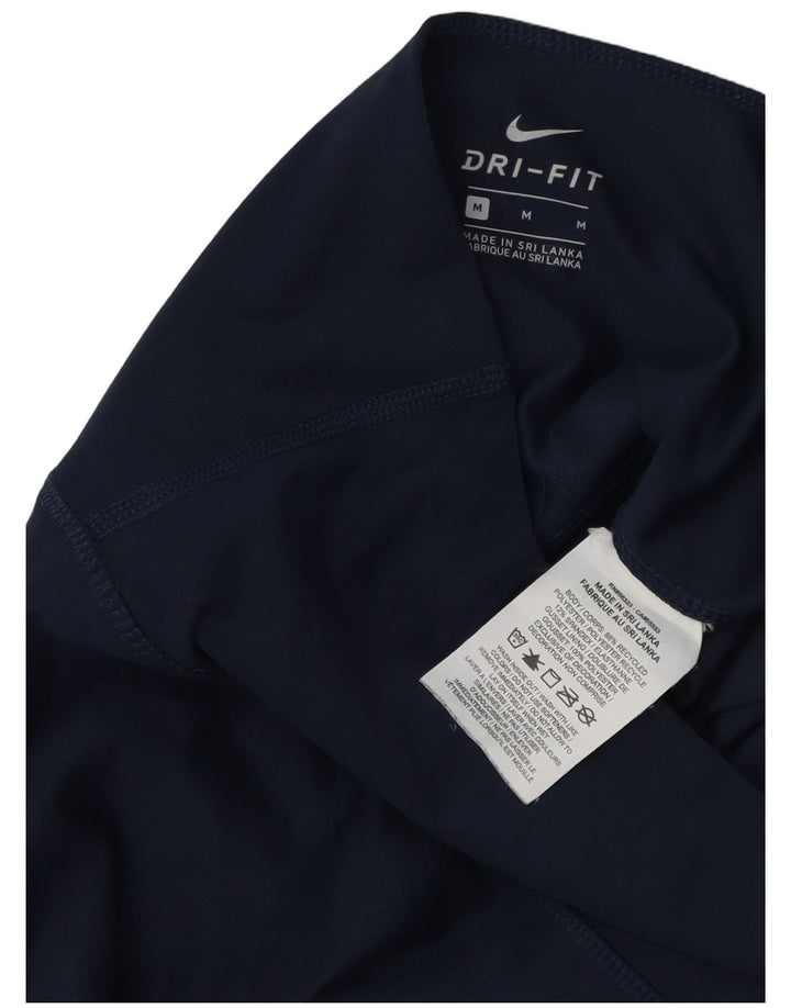 NIKE Ženske Dri Fit Leggings UK 12 Medium tamnoplavi poliester