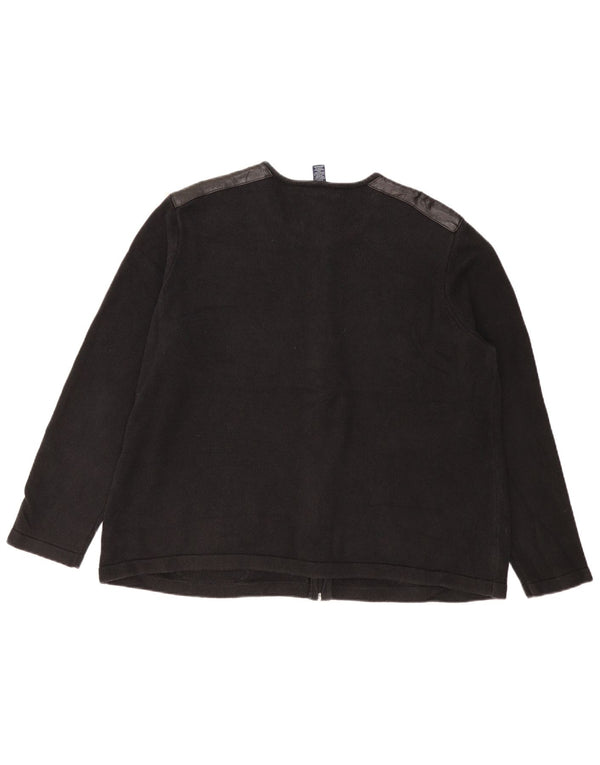 CHAPS Ženski džemper kardigan UK 22 3XL crni pamuk