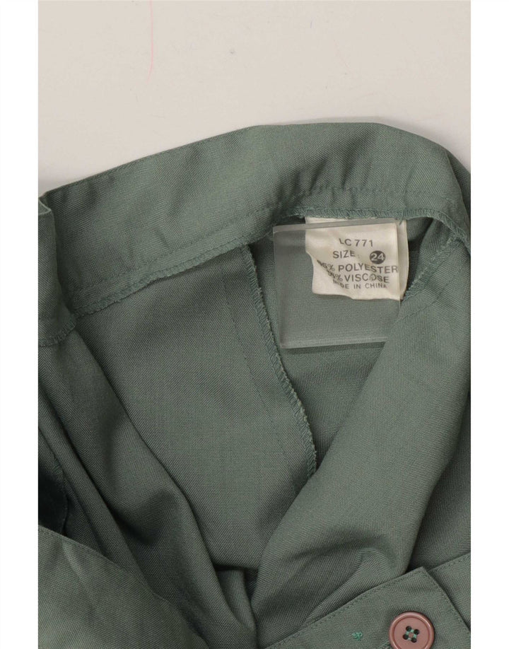 Vintage ženska obična plisirana suknja W40 2XL zeleni poliester