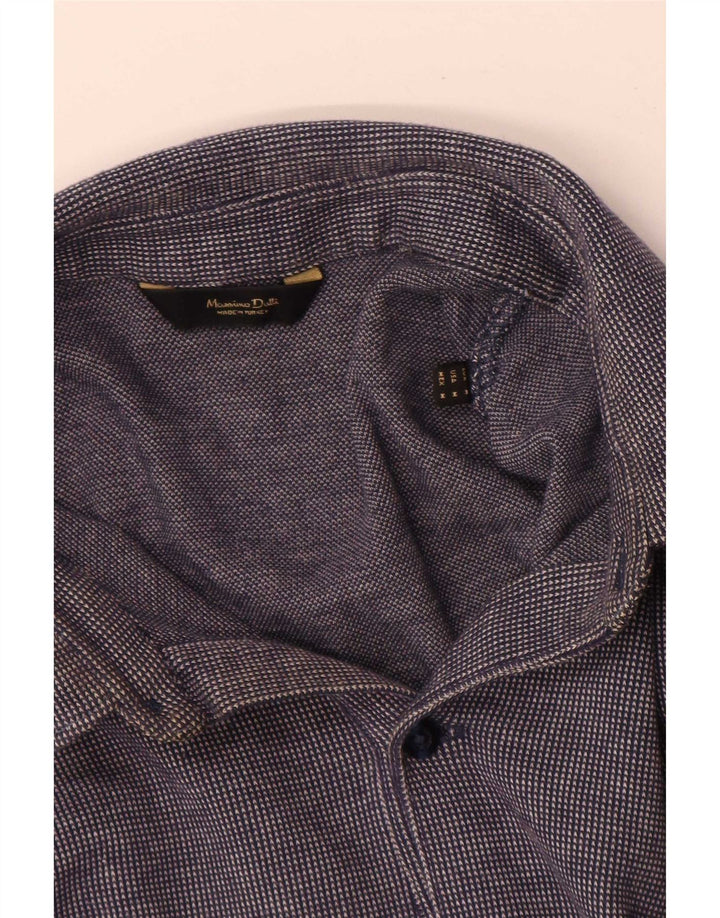 Massimo Dutti muška polo majica dugih rukava srednje tamnoplava