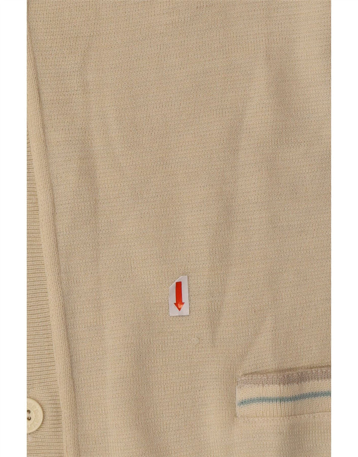 VINTAGE Mens Cardigan Sweater IT 54 XL Beige Wool