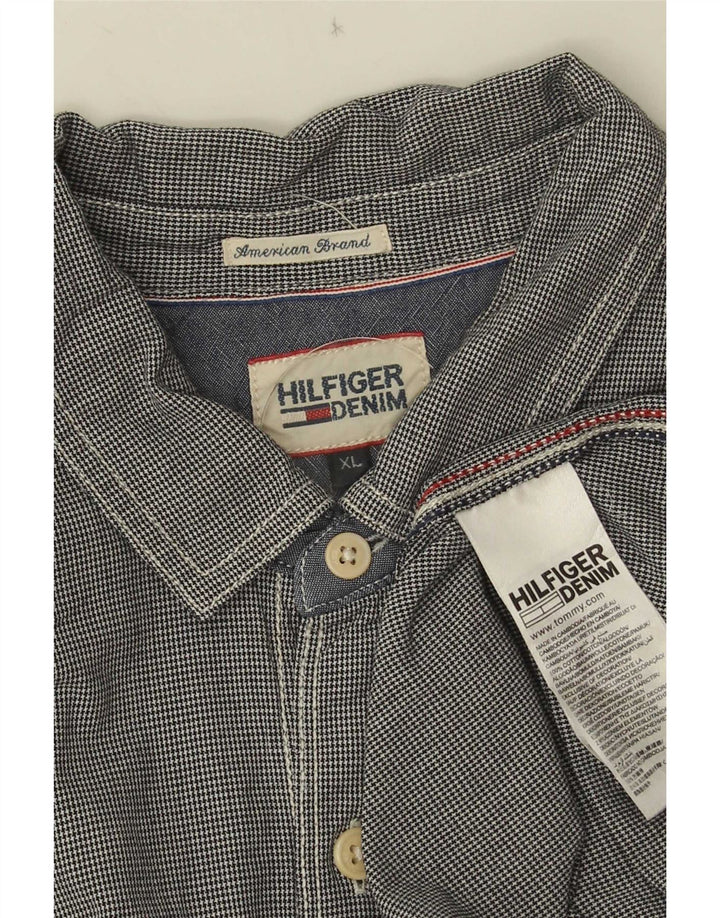 Tommy Hilfiger muška košulja XL Sivi pamuk s ptičijim zubima