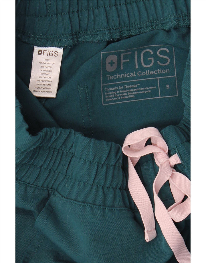 FIGS Ženska Cargo Trenirka Hlače Joggers UK 10 Mali zeleni poliester