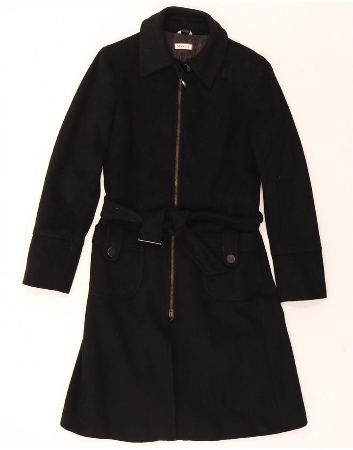 MAX & CO. Womens Overcoat UK 10 Small Black Wool Vintage Max & Co. and Second-Hand Max & Co. from Messina Hembry 